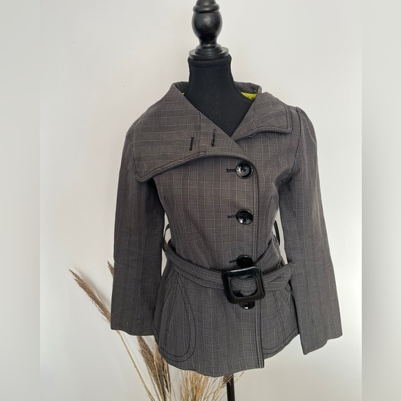 NOT AVAILABLE Soïa&Kyo Gray Women's Belted pea Coat Size XS - Picture 2 of 6